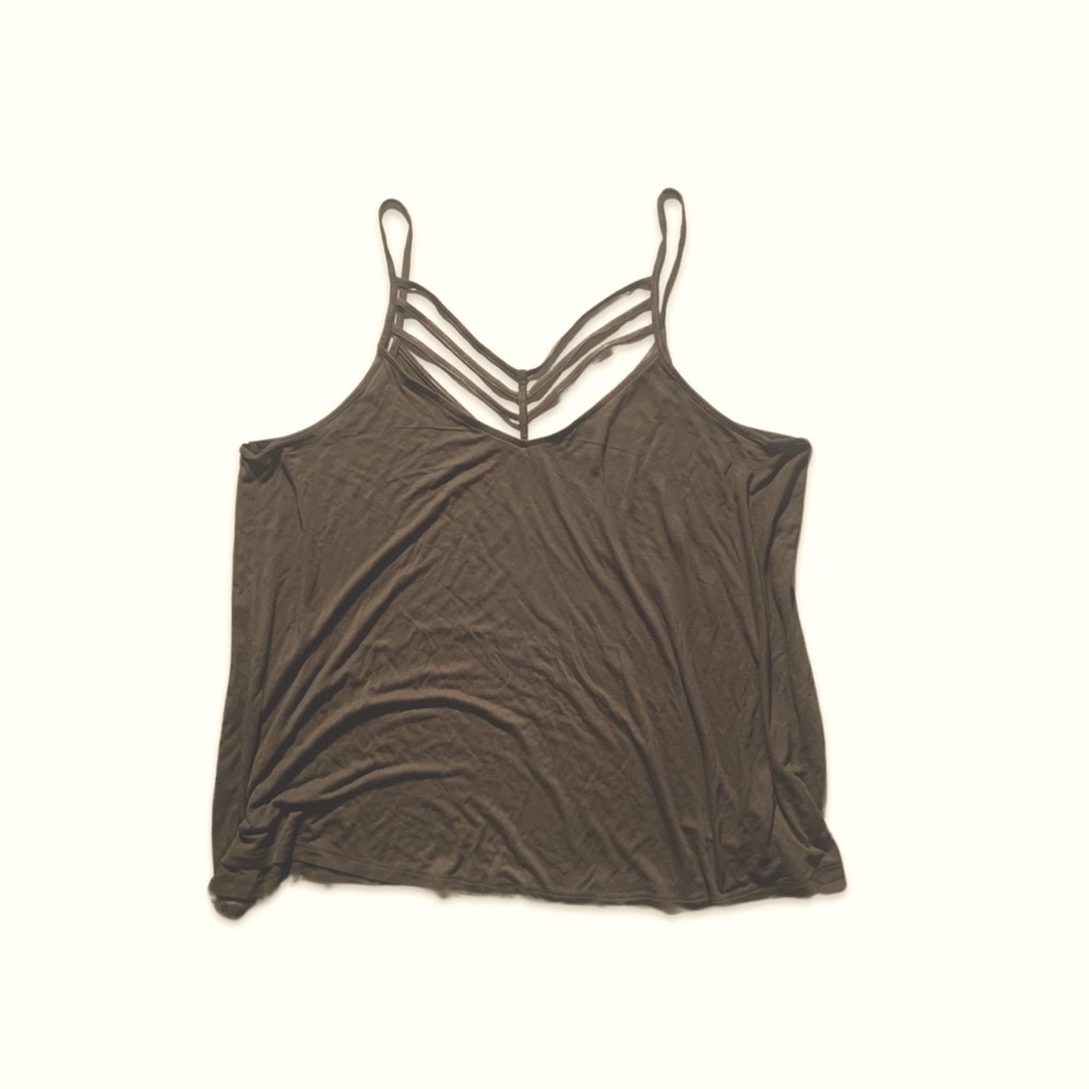 Express Olive Green Strappy Cage Tank Top XL